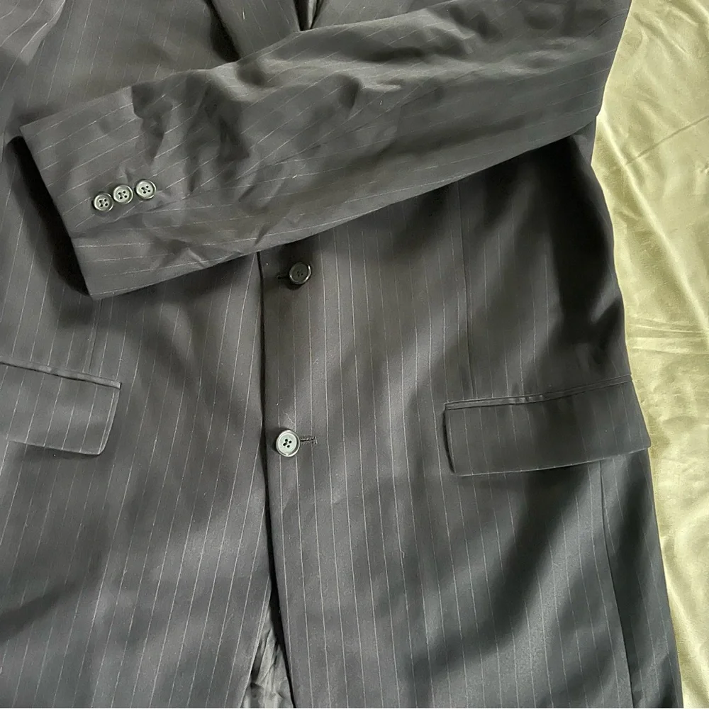 Hart Schaffner Marx Navy Pinstripe Blazer 42L
